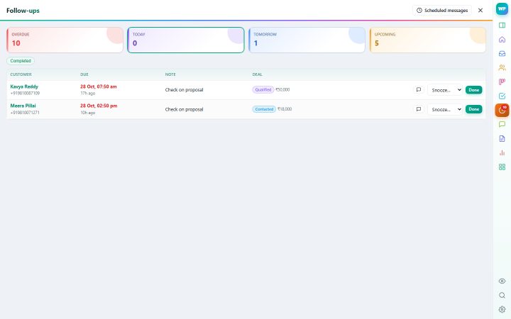 Follow-ups & sequences screenshot